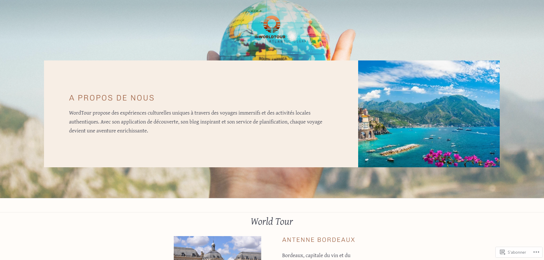 Image du projet Site World Tour (WordPress - Mesure d'audience et référencement)